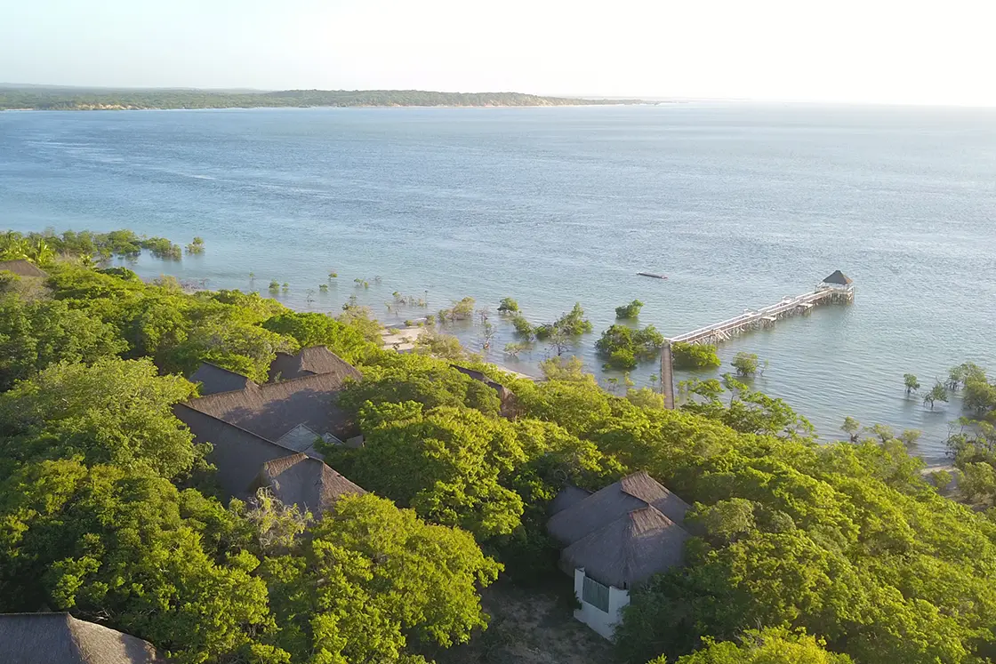 Perfect Hideaways real estate property: A plot of land on the San Sebastian Peninsula, featuring low-impact lodging designed for sustainable tourism, and a dock. The Sanctuary Private Reserve, Mozambique.