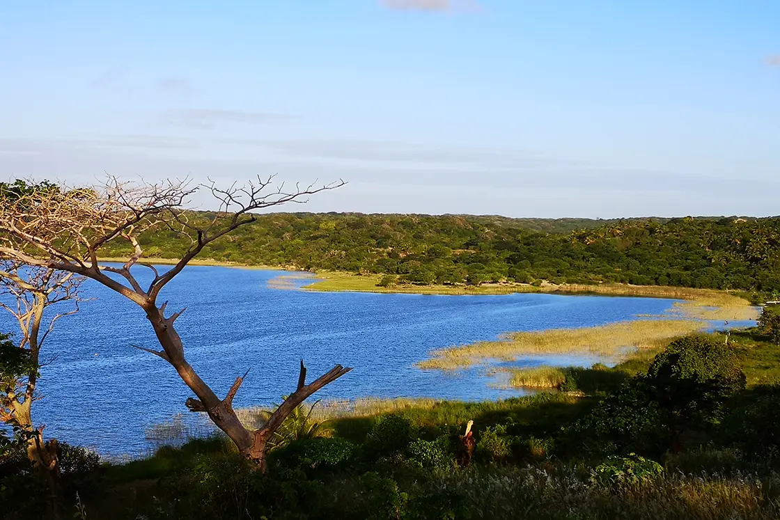 Perfect Hideaways real estate property: The lagoon and the untouched nature found on land. Dunes de Dovela Lodge, Mozambique.